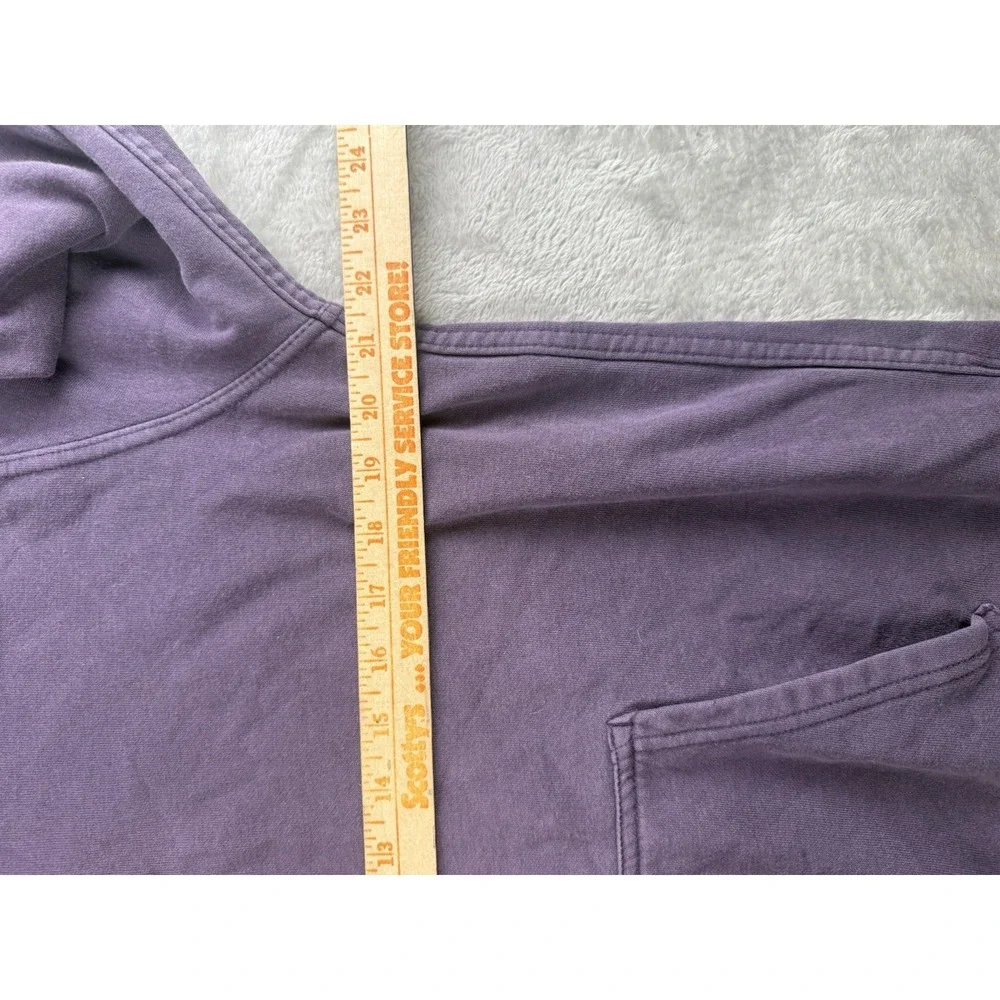 The North Face Hoodie Men's M Purple Box Logo Pullover Sweatshirt Distressed